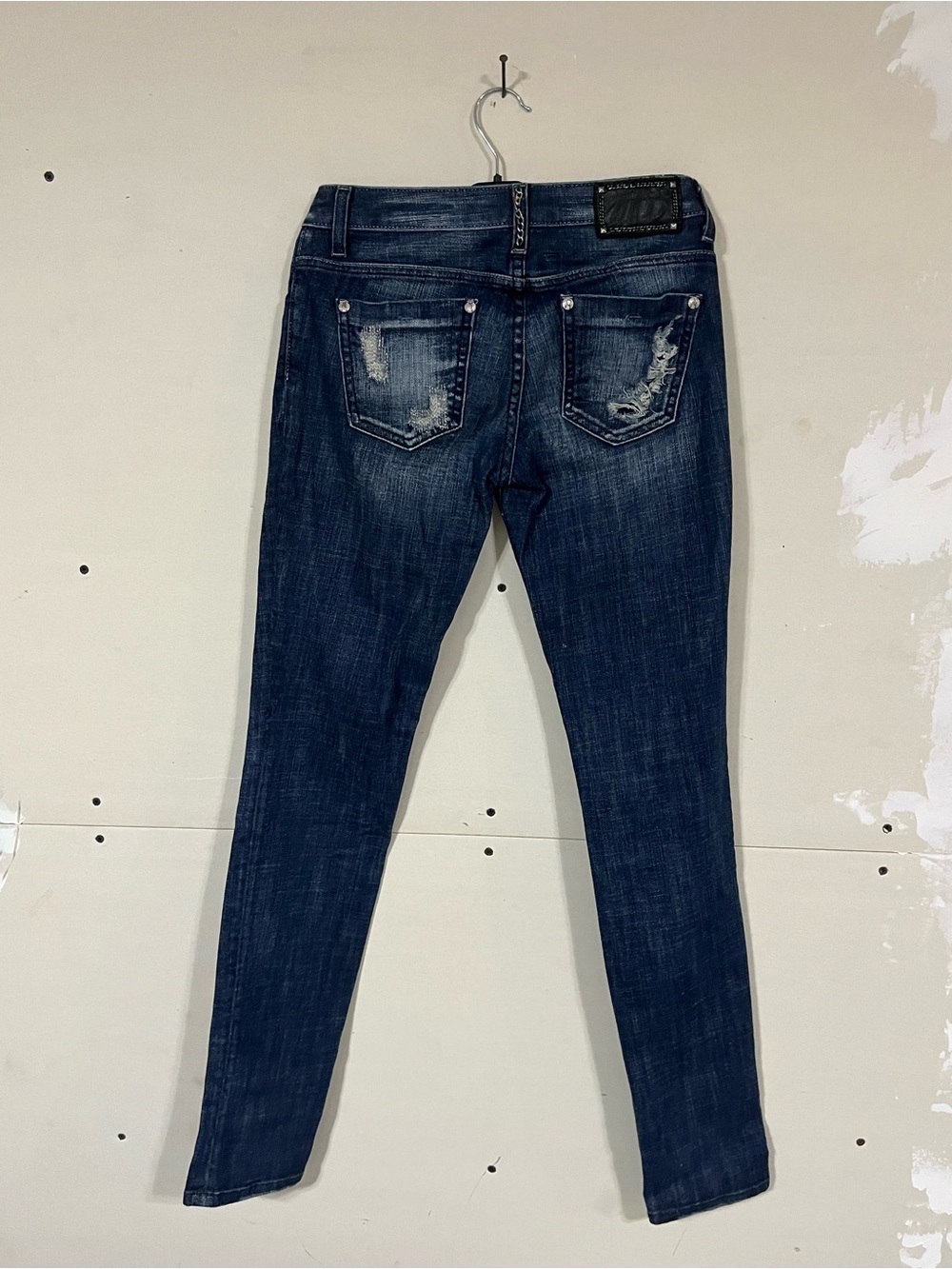Guess by Marciano Dark Indigo Skinny Jeans with Distressed Back Pockets
